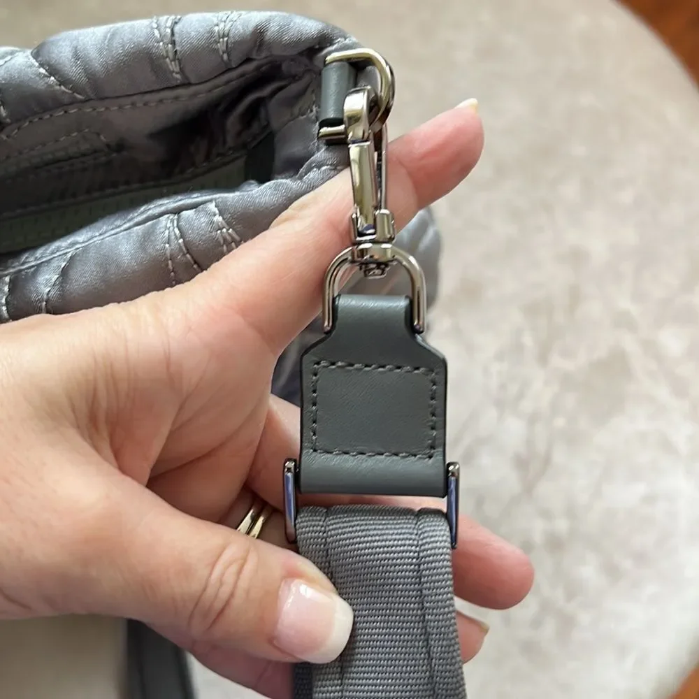 Kate Spade Briar Lane? Silver Quilted Sateen Handbag EUC